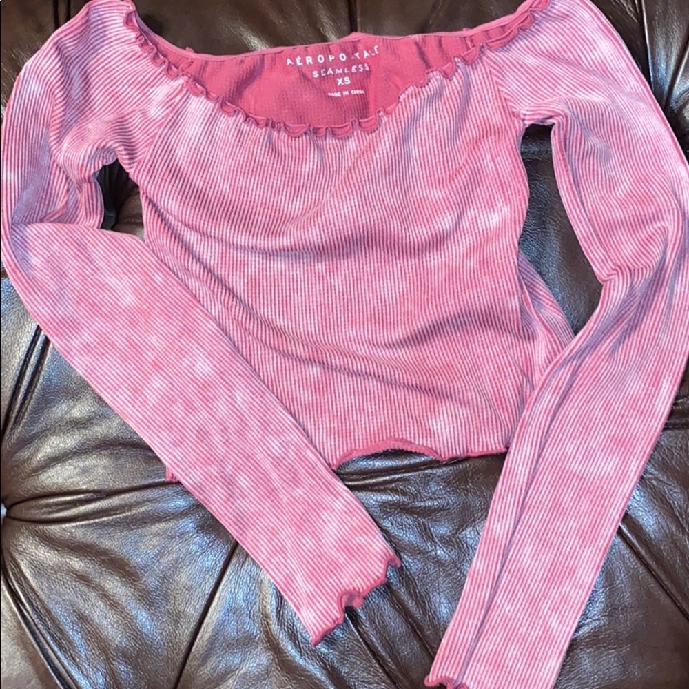 Aeropostale red crop long sleeve